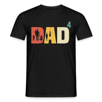 Dad High 4 Dad 4 Kids Quadruple Dad Gift - Men's T-Shirt - black - Front - AI Model Male 178 light (178cm)