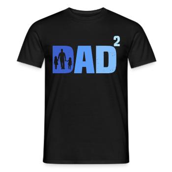 Father of Two Daughters Gift Dad Daughters - Men's T-Shirt - black - Front - AI Model Male 178 light (178cm)