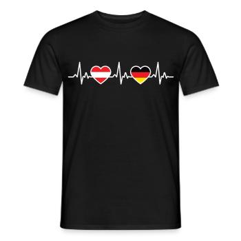 Austria Germany Heartbeat Austrians - Men's T-Shirt - black - Front - AI Model Male 178 light (178cm)