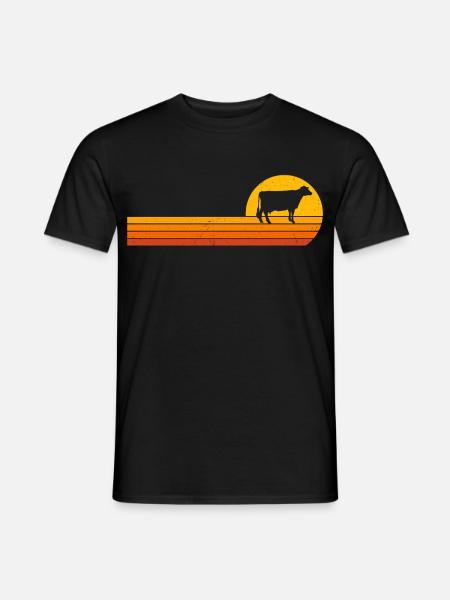 Mucche Sunrise Maglietta Mucca Divertente - T-shirt uomo - nero