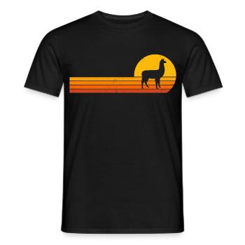 Lever de soleil rétro alpaga - T-shirt homme - noir - Devant - AI Model Male 178 light (178cm)