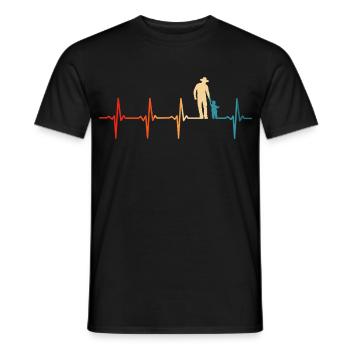Père avec fils, papa rétro et fils - T-shirt homme - noir - Devant - AI Model Male 178 light (178cm)