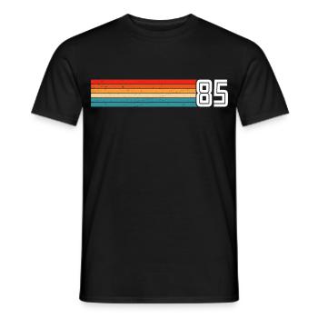 Retro 1985 t-shirt 85 vintage 1985 - Men's T-Shirt - black - Front - AI Model Male 178 light (178cm)