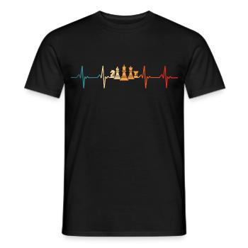 chess player heartbeat - Men's T-Shirt - black - Front - AI Model Male 178 light (178cm)
