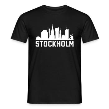 Stockholm Skyline - Männer T-Shirt - Schwarz - Vorne - AI Model Male 178 light (178cm)