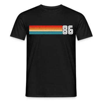 T-shirt rétro 1986 86 vintage 1986 - T-shirt homme - noir - Devant - AI Model Male 178 light (178cm)