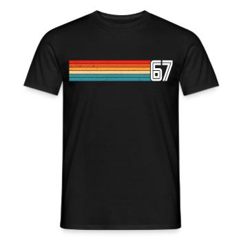 Retro 1967 t-shirt 67 vintage 1967 - Men's T-Shirt - black - Front - AI Model Male 178 light (178cm)