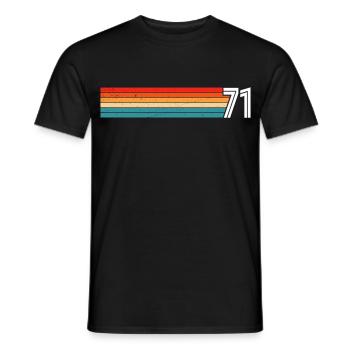 Retro 1971 t-shirt 71 vintage 1971 - Men's T-Shirt - black - Front - AI Model Male 178 light (178cm)