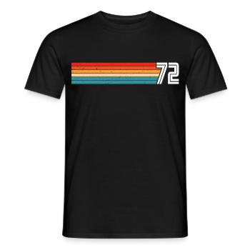 T-shirt rétro 1972 72 vintage 1972 - T-shirt homme - noir - Devant - AI Model Male 178 light (178cm)