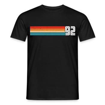 Retro 1992 t-shirt 92 vintage 1992 - Men's T-Shirt - black - Front - AI Model Male 178 light (178cm)