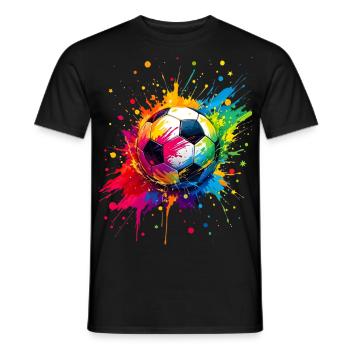 Football, football, football, passionate fan, supporter - Men's T-Shirt - black - Front - AI Model Male 178 light (178cm)