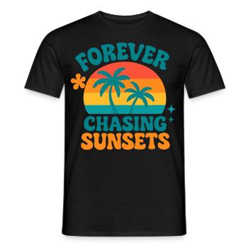 forever chasing sunsets - Men's T-Shirt - black - Front - AI Model Male 178 light (178cm)
