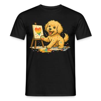 Maltipoo malt Liebe – Pride & Farbenfreude - Männer T-Shirt - Schwarz - Vorne - AI Model Male 178 light (178cm)