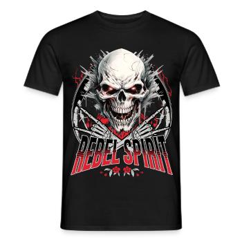 Totenkopf Totenschädel Skelett Motorrad Biker Gang - Männer T-Shirt - Schwarz - Vorne - AI Model Male 178 light (178cm)