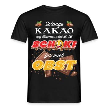 Lustiger Schokoladen Spruch - Schoki ist Obst - Männer T-Shirt - Schwarz - Vorne - AI Model Male 178 light (178cm)