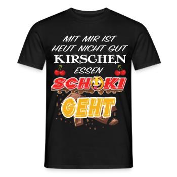 lustig witziger Schoki Schokoladen Spruch - Männer T-Shirt - Schwarz - Vorne - AI Model Male 178 light (178cm)