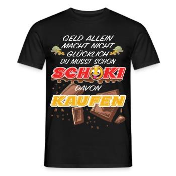 lustig witziger Schoki Schokoladen Spruch - Männer T-Shirt - Schwarz - Vorne - AI Model Male 178 light (178cm)