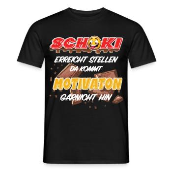 Schoki Motivation - Lustiger Schokoladen Spruch - Männer T-Shirt - Schwarz - Vorne - AI Model Male 178 light (178cm)