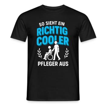 So sieht ein cooler Pfleger aus Altenpfleger - Männer T-Shirt - Schwarz - Vorne - AI Model Male 178 light (178cm)