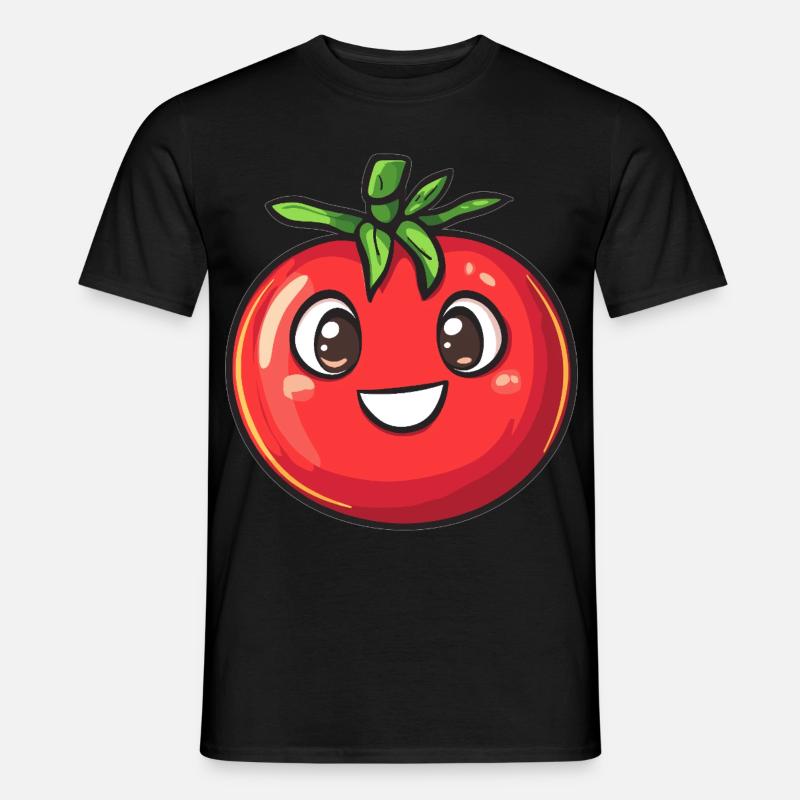 Fröhliche Tomate - Männer T-Shirt - Schwarz