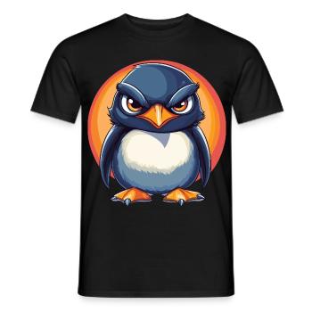 Grummeliger Pinguin - Männer T-Shirt - Schwarz - Vorne - AI Model Male 178 light (178cm)