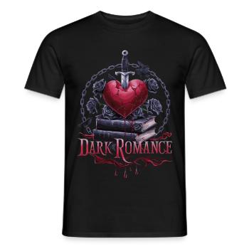 Dark Romance Heartbreak - Bloody Love & Books - Men's T-Shirt - black - Front - AI Model Male 178 light (178cm)
