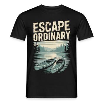 Sortez de la vie quotidienne – Chemise de voyage en kayak - T-shirt homme - noir - Devant - AI Model Male 178 light (178cm)