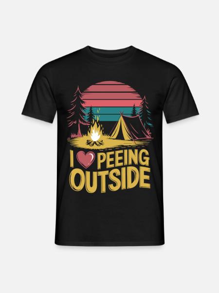 Natur pur – mit Humor - Ich liebe Draußen-Pinkeln - Männer T-Shirt - Schwarz