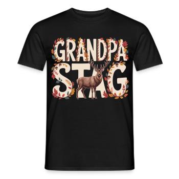 Stolzer Hirsch – Geschenk für Großvater - Männer T-Shirt - Schwarz - Vorne - AI Model Male 178 light (178cm)
