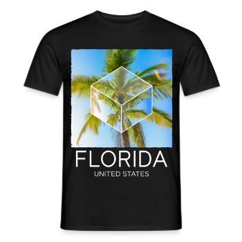 Florida USA Miami Amerika Sommer Palmen Strand - Männer T-Shirt - Schwarz - Vorne - AI Model Male 178 light (178cm)