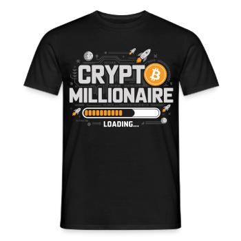 Crypto millionnaire charges - T-shirt homme - noir - Devant - AI Model Male 178 light (178cm)