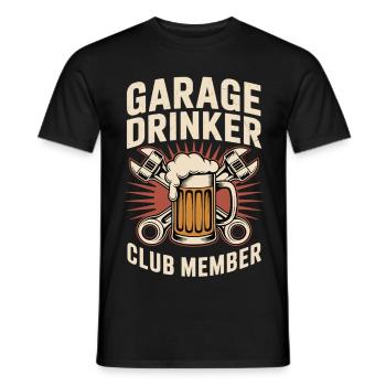 Garage Drinkers Club - Men's T-Shirt - black - Front - AI Model Male 178 light (178cm)