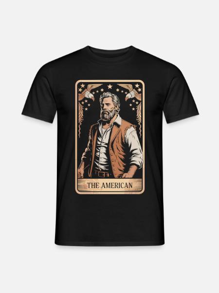 Vintage Tarot Karte – Der Amerikaner - Männer T-Shirt - Schwarz