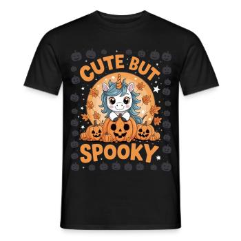 Süßes Halloween Einhorn Shirt – Cute but Spooky - Männer T-Shirt - Schwarz - Vorne - AI Model Male 178 light (178cm)