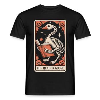 The Reader Goose T-Shirt - Männer T-Shirt - Schwarz - Vorne - AI Model Male 178 light (178cm)
