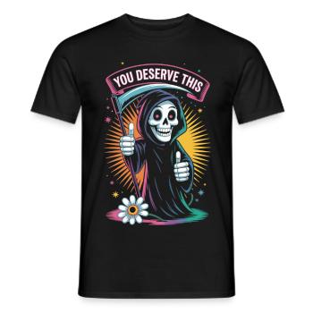 You Deserve This Sensemann Shirt - Männer T-Shirt - Schwarz - Vorne - AI Model Male 178 light (178cm)