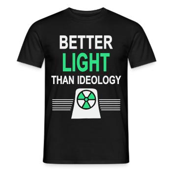 Better Light Than Ideology - Yes to Nuclear Power - Men's T-Shirt - black - Front - AI Model Male 178 light (178cm)