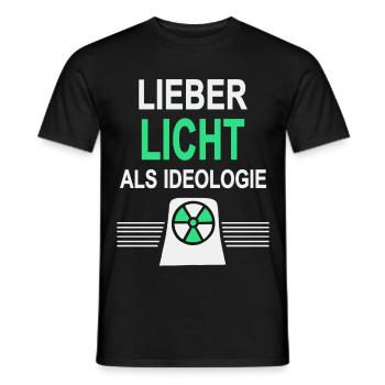 Better Light Than Ideology - Yes to Nuclear Power - Men's T-Shirt - black - Front - AI Model Male 178 light (178cm)