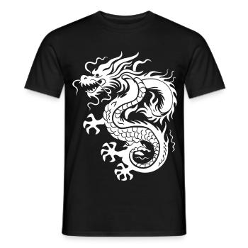 Dragon Fantasy Magic Mysticism Mythology Art - Men's T-Shirt - black - Front - AI Model Male 178 light (178cm)