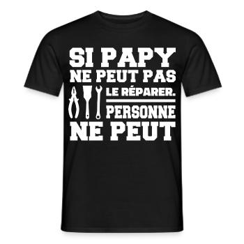 Opa - wenn Opa es nicht reparieren kann - Männer T-Shirt - Schwarz - Vorne - AI Model Male 178 light (178cm)