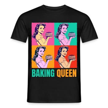 Baking Cake Baking Queen Baking Fairy Baker Pop Art - Men's T-Shirt - black - Front - AI Model Male 178 light (178cm)