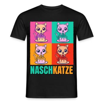Gâteau pour chat dent sucrée Gâteau Snacking Pâtisserie Sucré - T-shirt homme - noir - Devant - AI Model Male 178 light (178cm)