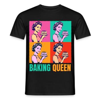 Baking Cake Baking Queen Baking Fairy Baker Pop Art - Men's T-Shirt - black - Front - AI Model Male 178 light (178cm)