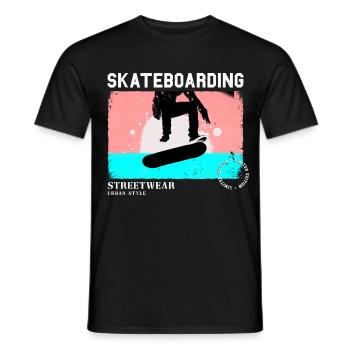 Skateboarding Skate Skater Skateboard Sk8 Vintage - Männer T-Shirt - Schwarz - Vorne - AI Model Male 178 light (178cm)