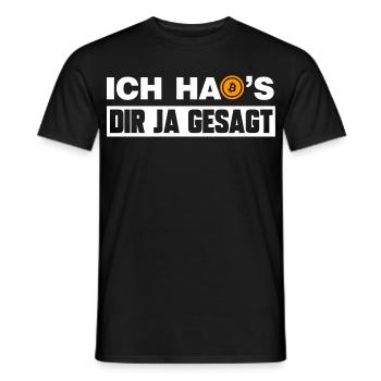 Ich hab's dir ja gesagt lustige Bitcoin Sprüche - Männer T-Shirt - Schwarz - Vorne - AI Model Male 178 light (178cm)