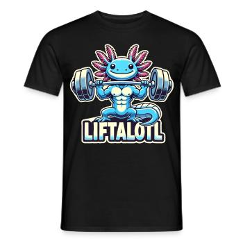 Fitness Musculation Musculation Axolotl LIFTALOTL - T-shirt homme - noir - Devant - AI Model Male 178 light (178cm)