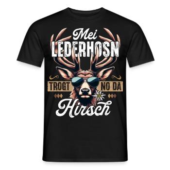 Trachtenshirt Herren Trachten T-Shirt Lederhosen - Männer T-Shirt - Schwarz - Vorne - AI Model Male 178 light (178cm)