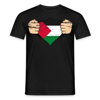 Palestine Flag Design used - Men's T-Shirt - black - Front - AI Model Male 178 light (178cm)
