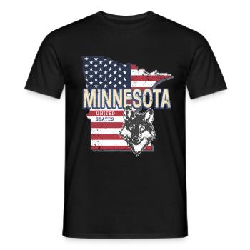 Minnesota Vereinigte Staaten Vintage Souvenir - Männer T-Shirt - Schwarz - Vorne - AI Model Male 178 light (178cm)