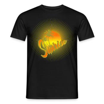 Urlaub Sonne Palmen Sonnenaufgang - Männer T-Shirt - Schwarz - Vorne - AI Model Male 178 light (178cm)